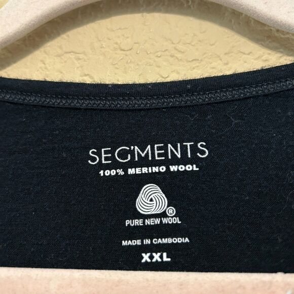 Seg'ments Merino Wool Baselayer Crewneck Shirt Womens XXL Black Stretch Top - Picture 5 of 5